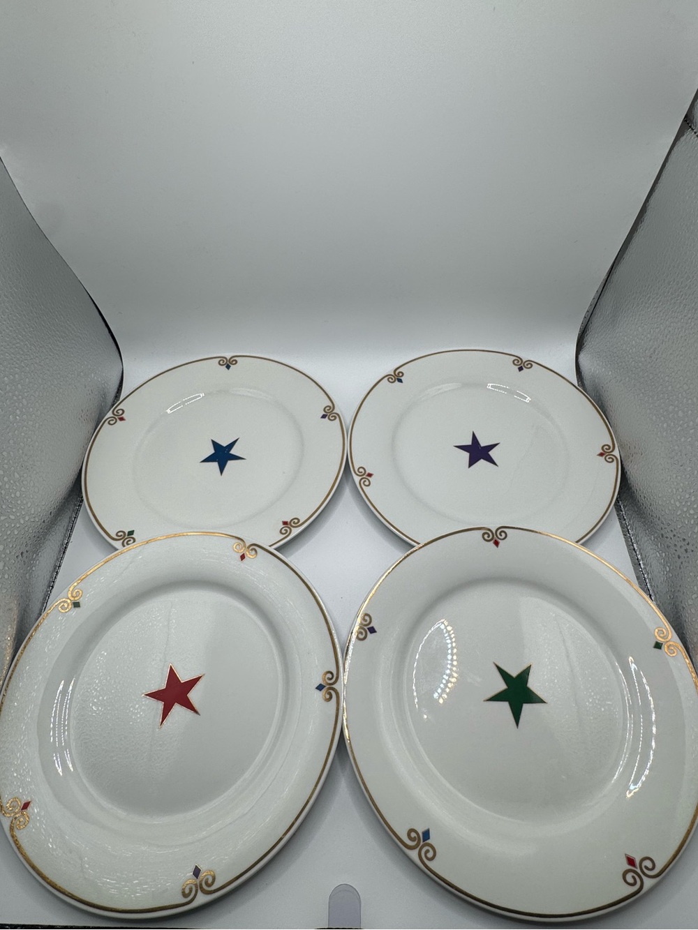Pier 1 Imports~7.5" Salad/ Luncheon Plates~"CELEBRATION" ~4 Different Colors